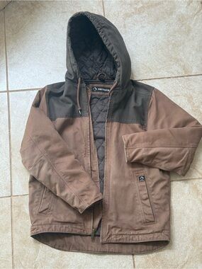 Dri-duck Men’s Duotone Brown Hooded Canvas Work Jacket